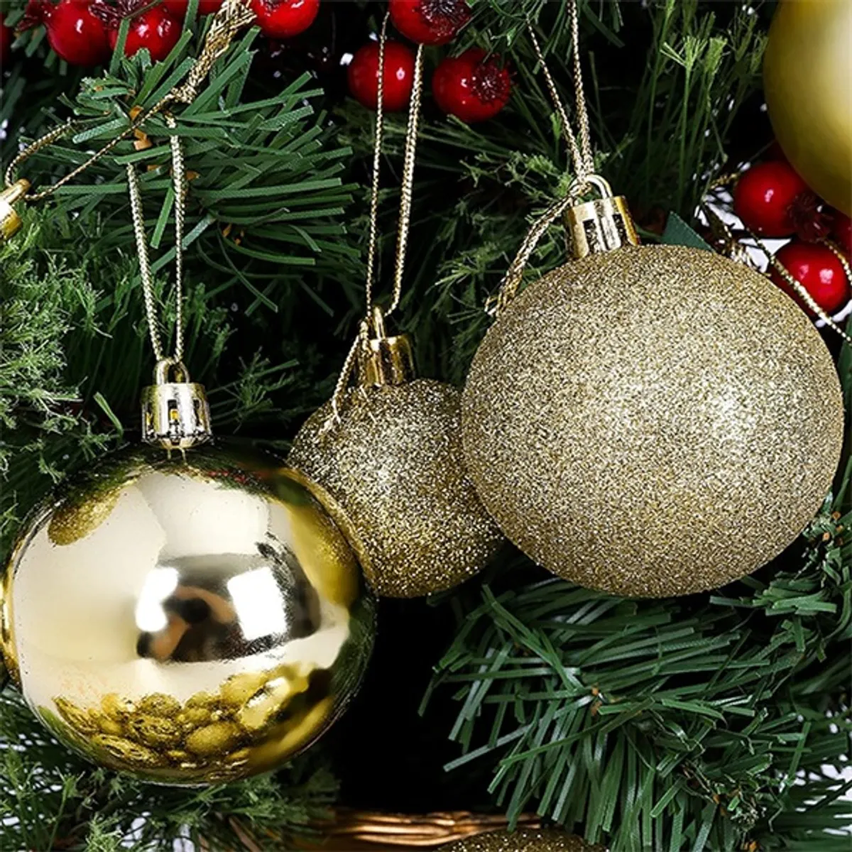 Iris Karácsonyfa gömb szett 100 db-os arany #3