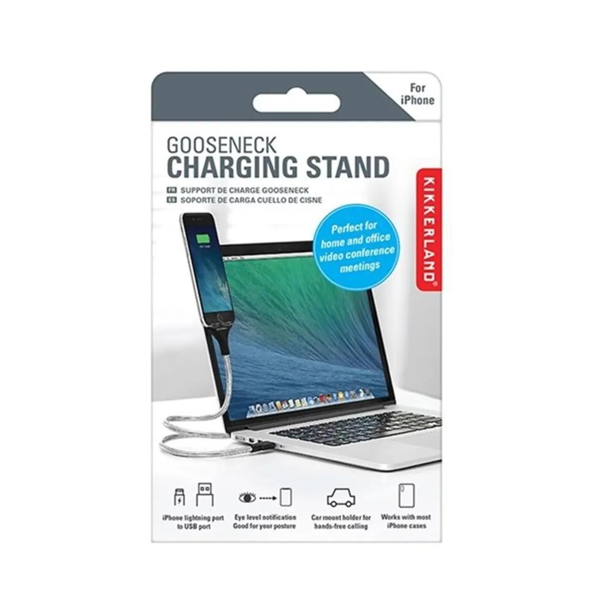 Kikkerland US212-EU USB/Lightning gooseneck kábel és telefontartó #2