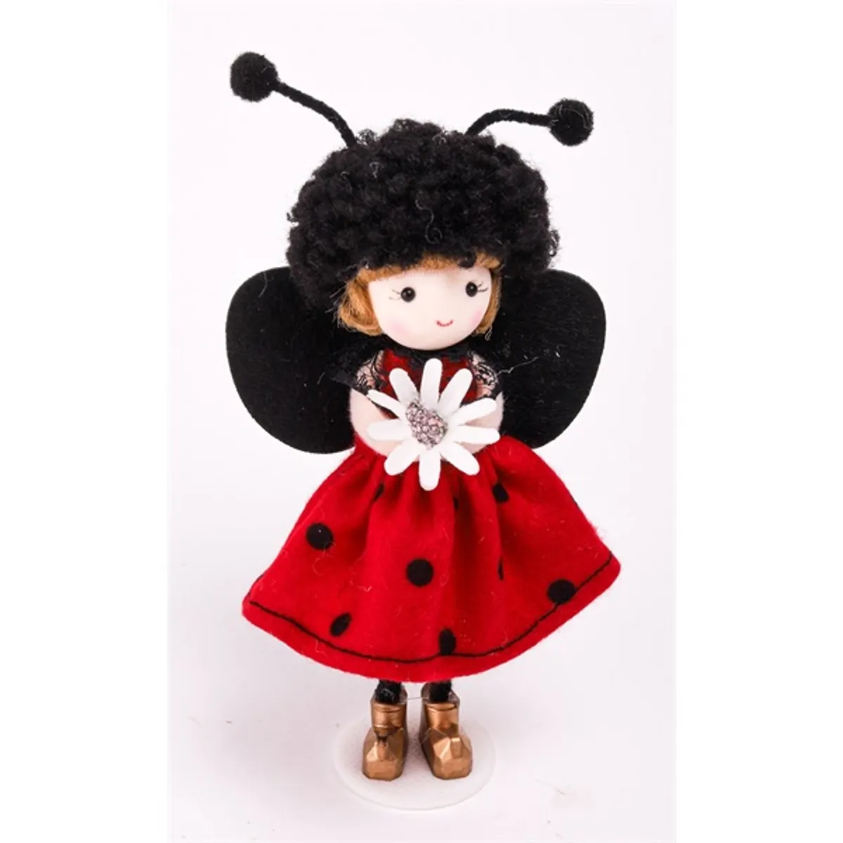 IRIS dekor katicalány álló+virág 18cm #1