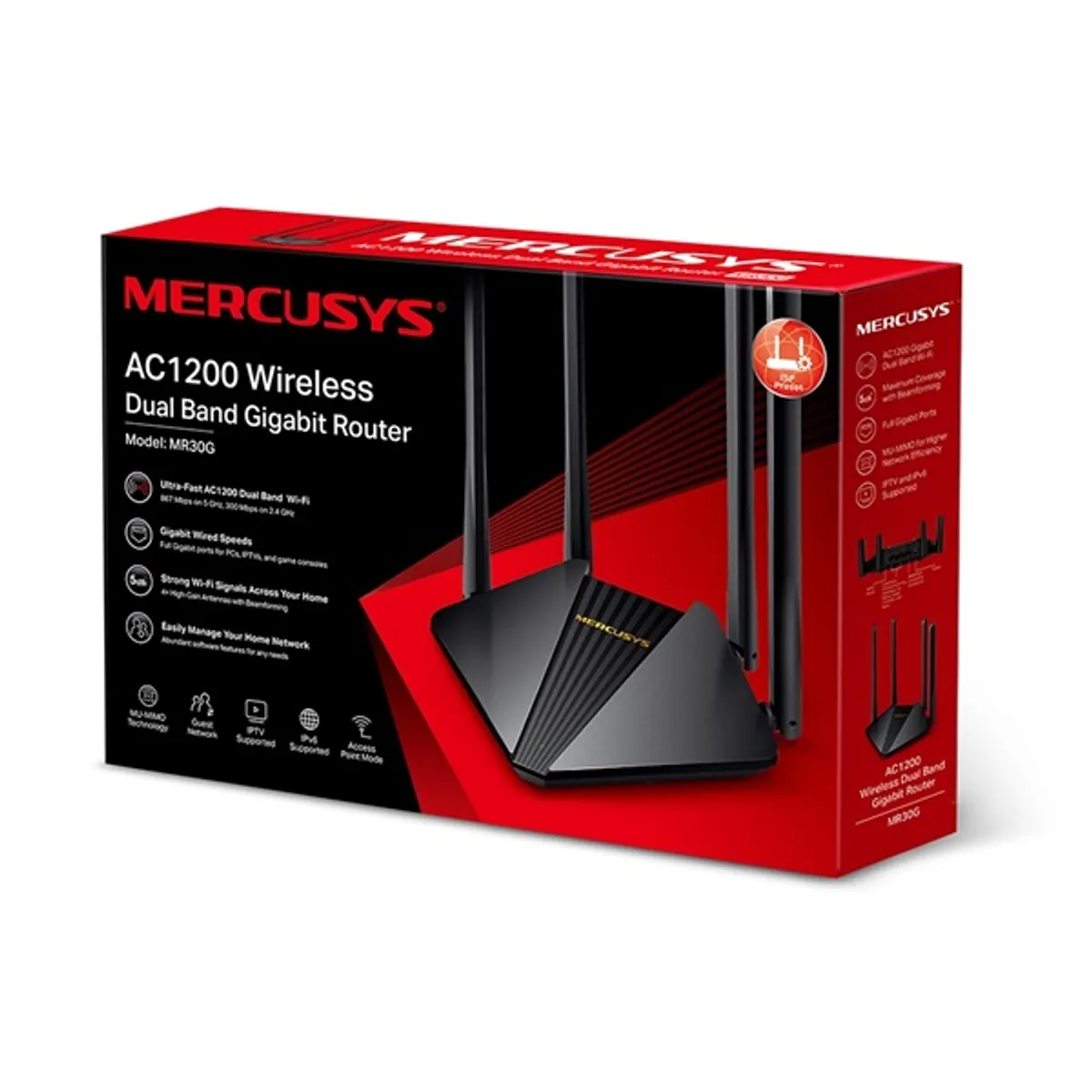 Mercusys MR30G AC1200 vezeték nélküli kétsávos Gigabit router #4
