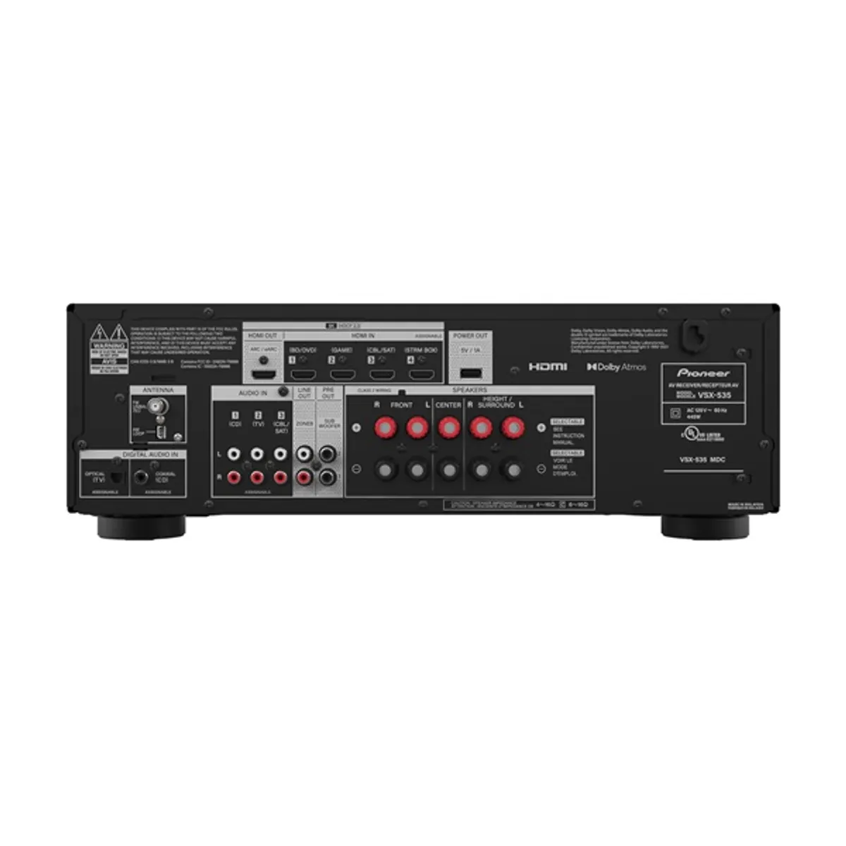 Pioneer VSX-535D-B 5.2 csatornás fekete házimozi erősítő #3