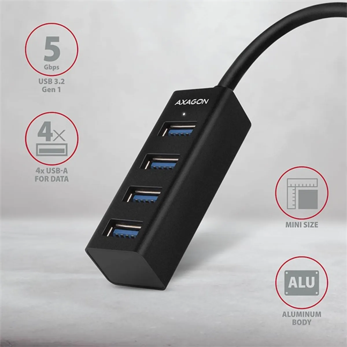 Axagon HUE-M1A 4 portos USB3.0 mini HUB #2