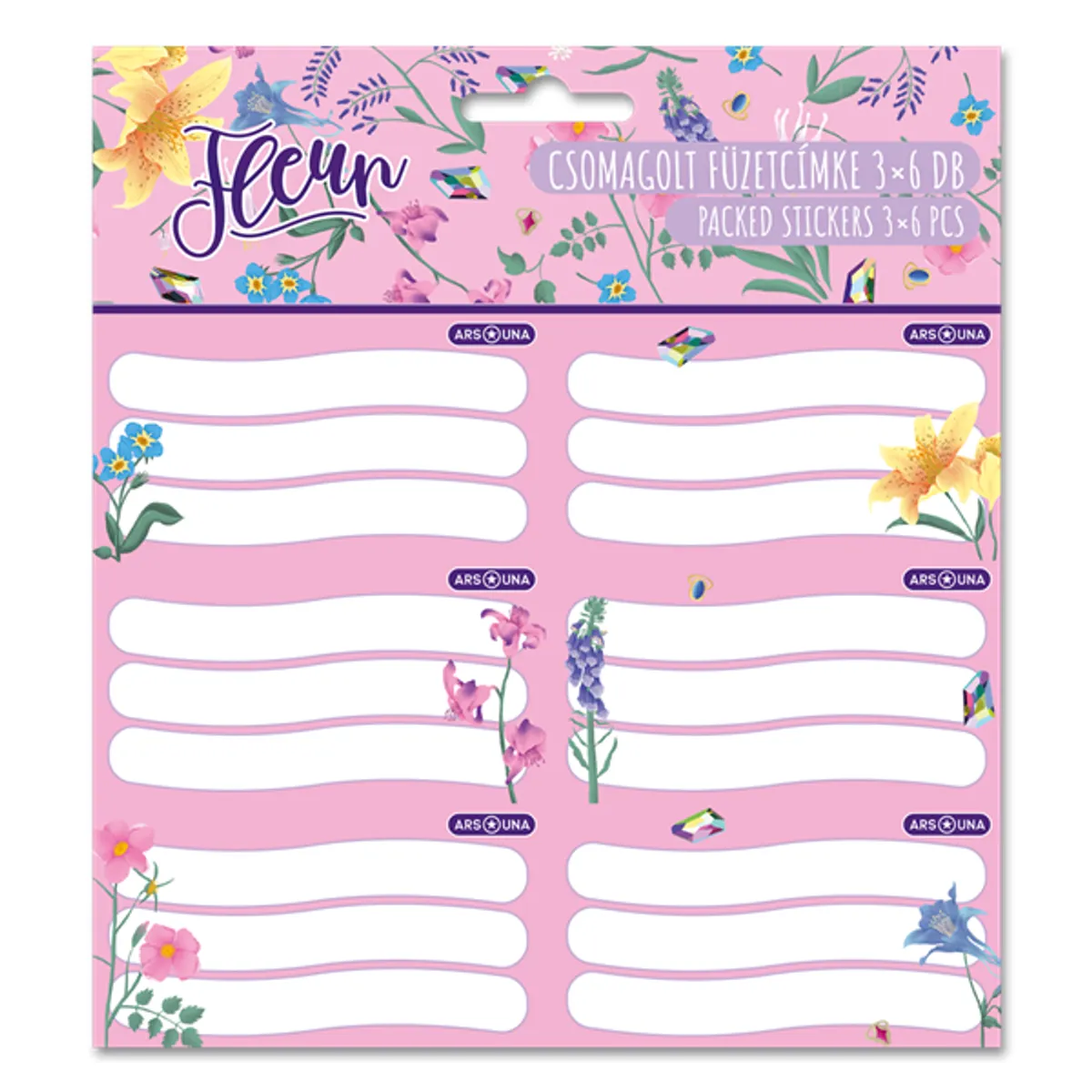 Ars Una Fleur 24 (5366) 3x6 db-os csomagolt füzetcímke #1