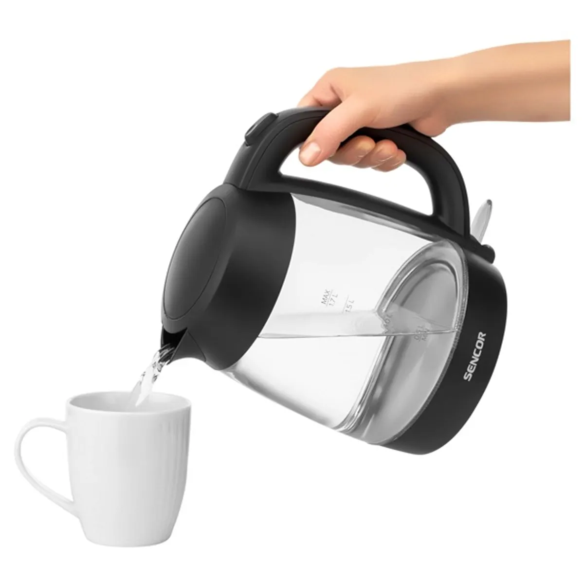 Sencor SWK 7301BK 1,7l üveg fekete vízforraló #10