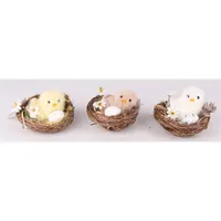 IRIS dekor csibe fészekben+virág 6 szín #1