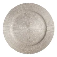 Iris dekor tálca kör 33cm sima ezüst