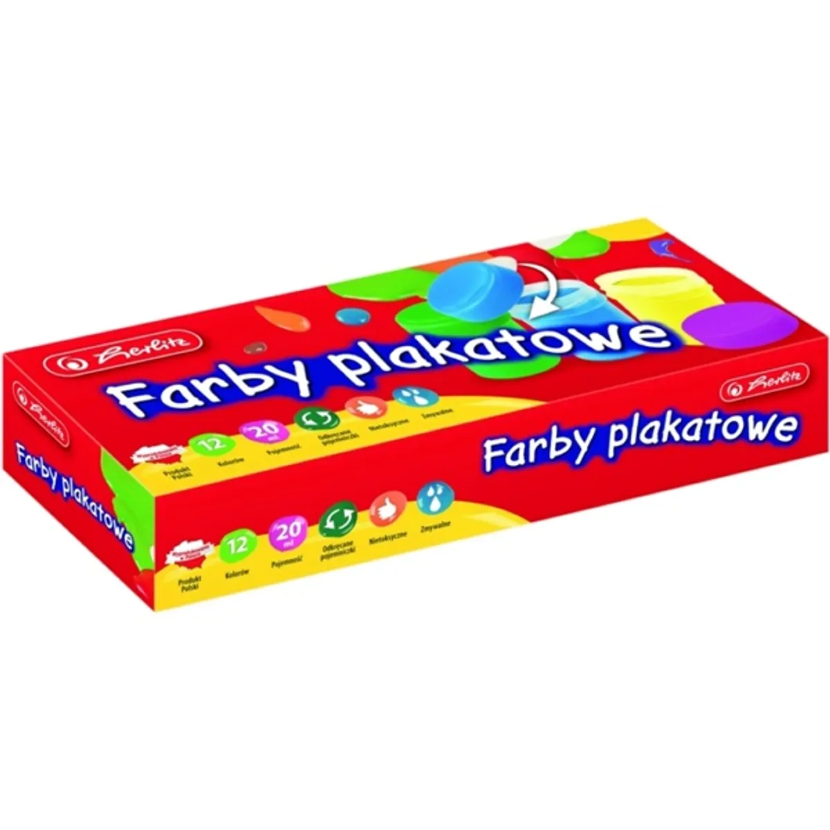 Herlitz 12 szín (12x20ml) tégelyes tempera #1