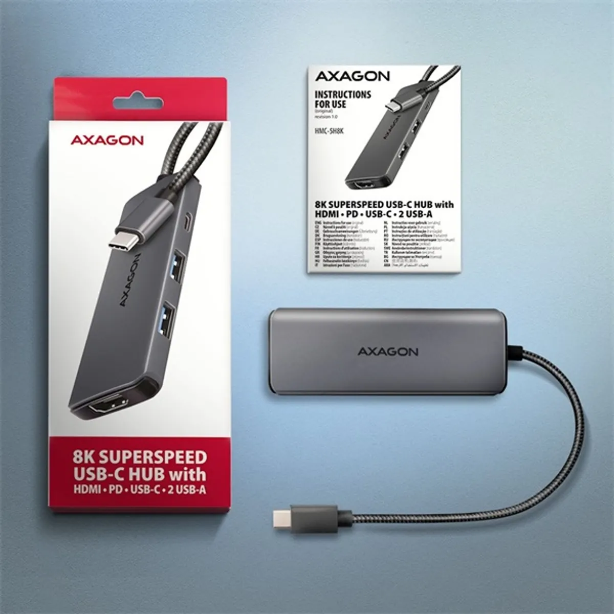 Axagon HMC-5H8K USB-C 5Gbps 5in1 8K hub #7