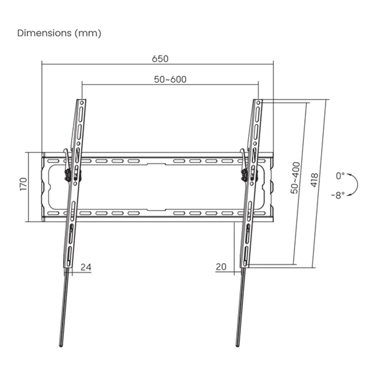 Sbox PLB-3446T-2 37"-80" dönthető fali TV konzol #7