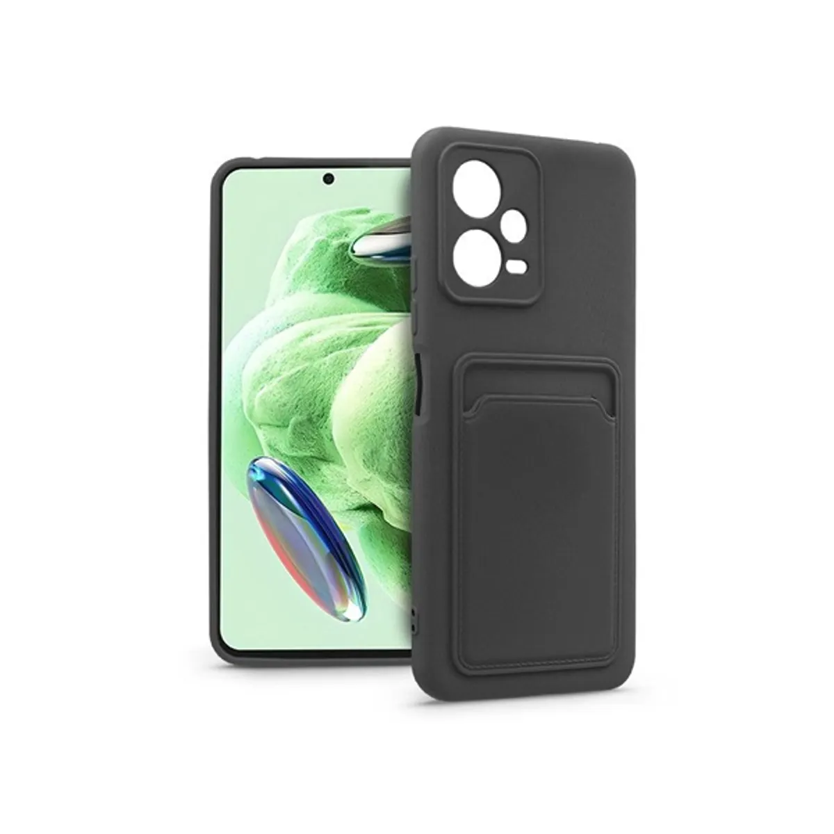 Haffner PT-6626 Xiaomi Redmi Note 12 5G/Poco X5 5G fekete szilikon hátlap kártyatartóval #1