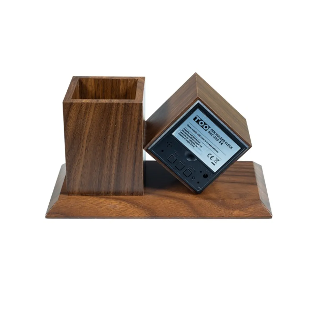 TOO PHC-330-DB sötétbarna digitális óra írószertartóval #2