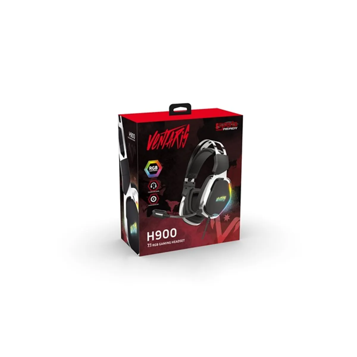 Ventaris H900 RGB 7.1 fekete-ezüst gamer headset #5
