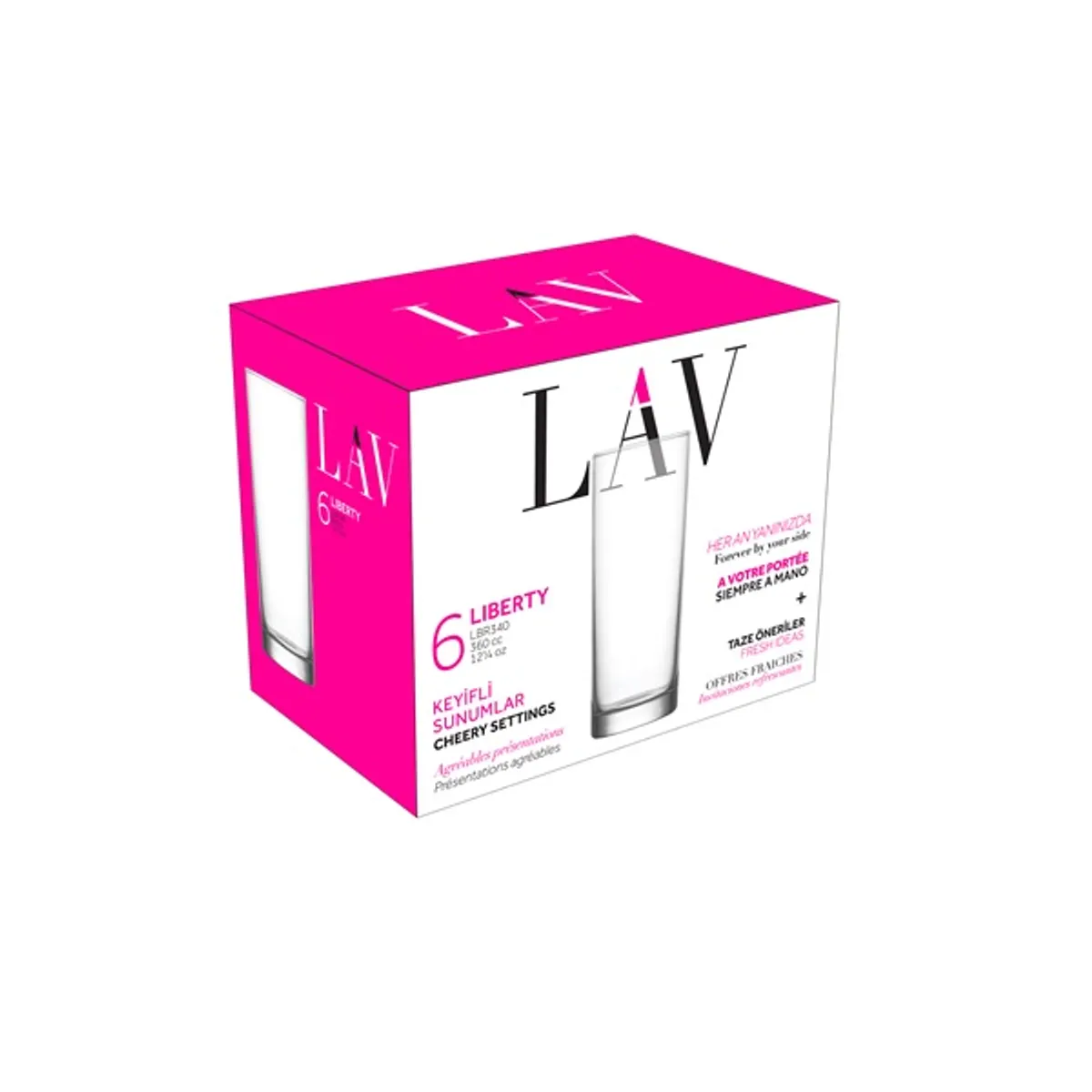 LAV Empire Long Drink 360ml koktélos pohár szett 6 darabos LV-LBR340F #1