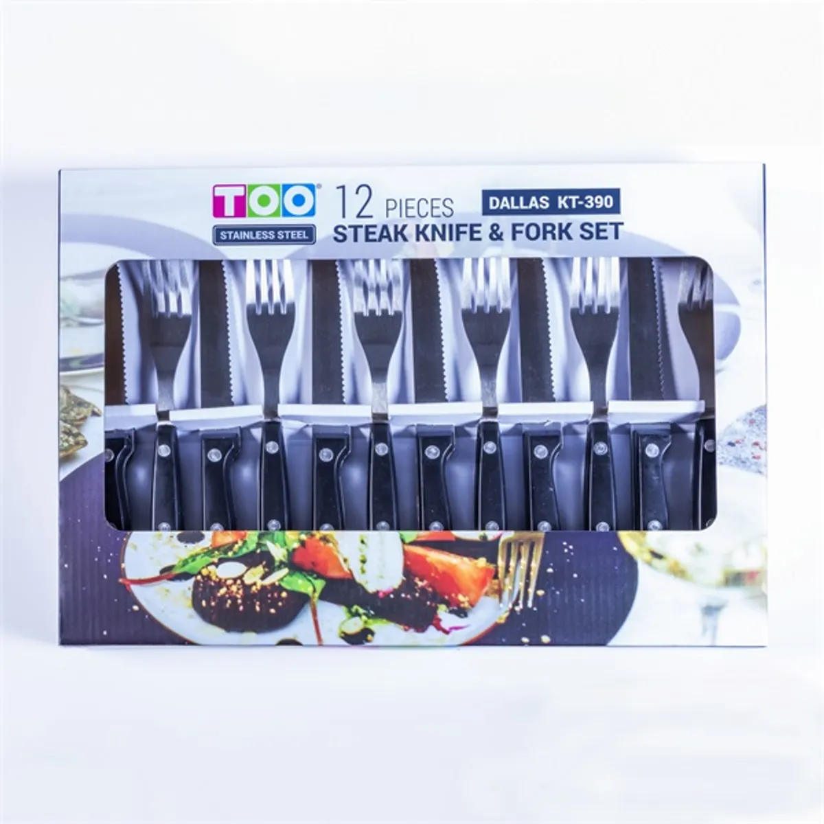 TOO KT-390 DALLAS 12 db-os steak kés és villa készlet #1