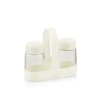 IRIS C-00467 Drop üveg fűszerszóró szett tartóval, 2 darabos 2*100ml, dobozos, fekete vagy elfántcsont színű #3