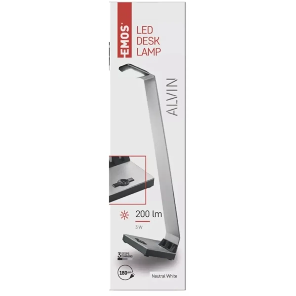 Emos Z7607S Alvin 200lm szabályozható ezüst LED asztali lámpa #3