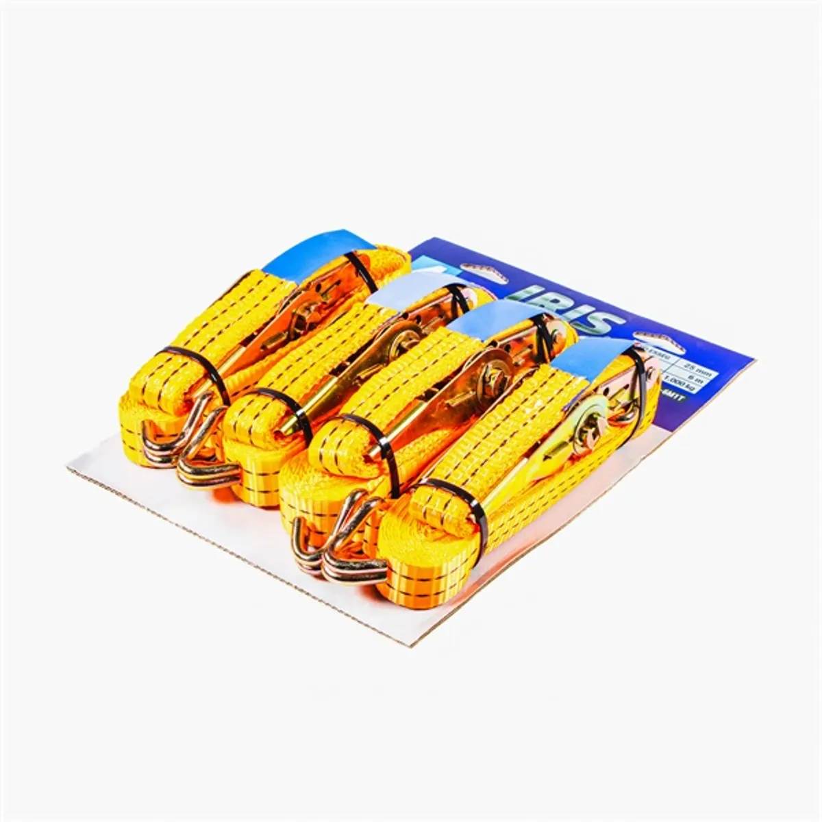 IRIS TOOLS ITCLS-6M1T blister 4db-os csomag, rakományrögzítő szett, kétrészes racsnis spanifer, 1.000 kg, 6 m, 25 mm #1