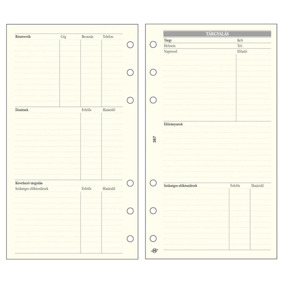 Kalendart Saturnus L367 tárgyalástervező gyűrűs naptár kiegészítő #1