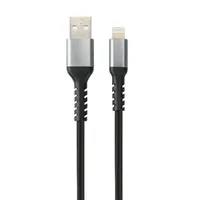 AVAX CB401G STEELY 1,5m 20W USB A-Lightning gyorstöltő sodorszálas acélszürke adat- és töltőkábel #1