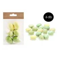 IRIS dekor műanyag tojás x6 zöld 4x6cm