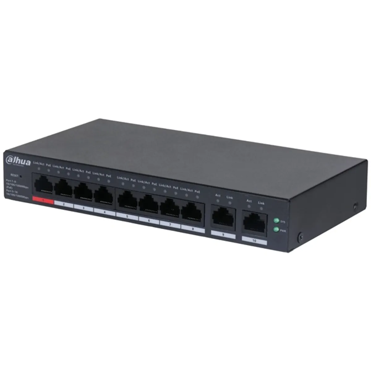 Dahua CS4010-8GT-110 8x1 Gbps PoE + 2x1 Gbps uplink/110W/Cloud Managed PoE Switch #1