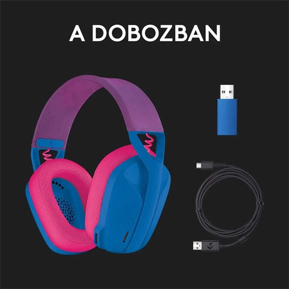 Logitech G435 Lightspeed Wireless kék gamer headset #10