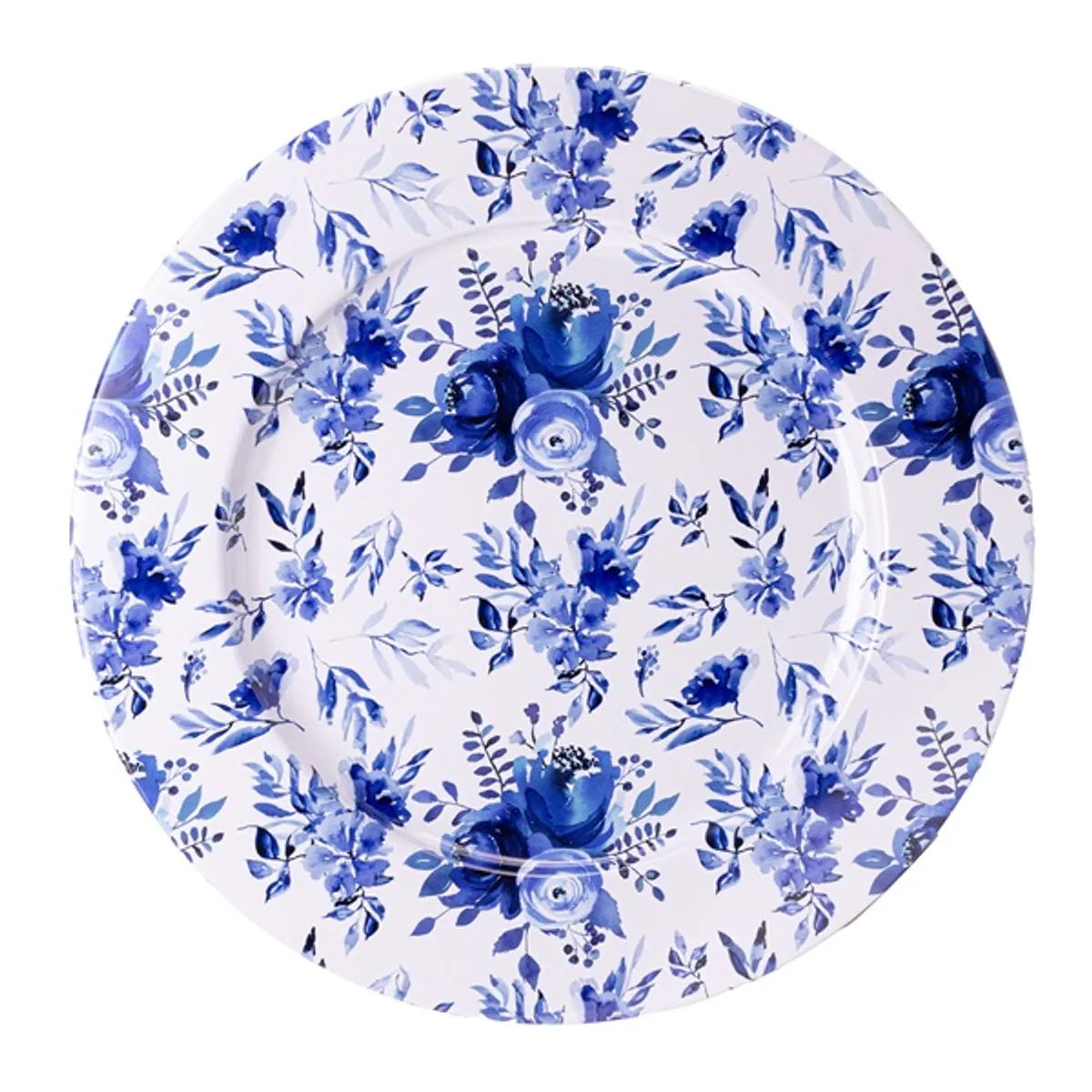 IRIS bádog tálca kék virág 33x1,5cm #1