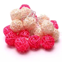 Iris Gömb alakú fonott/rattan/4m/fehér/20db LED-es/3xAA elemes fényfüzér, fénydekoráció #3