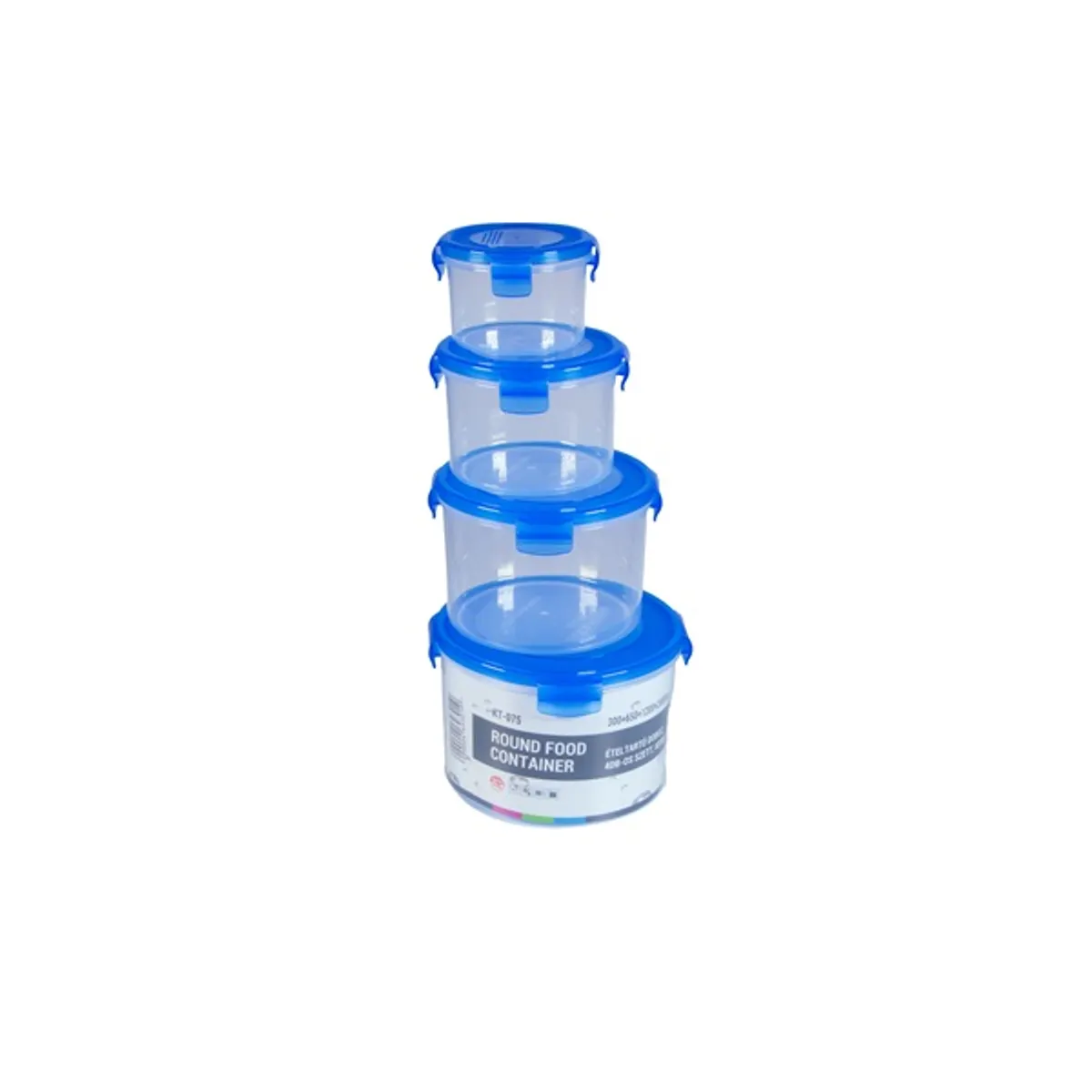 TOO KT-075 4db-os 300+650+1200+2000ml-es kerek alakú ételtároló doboz szett #1