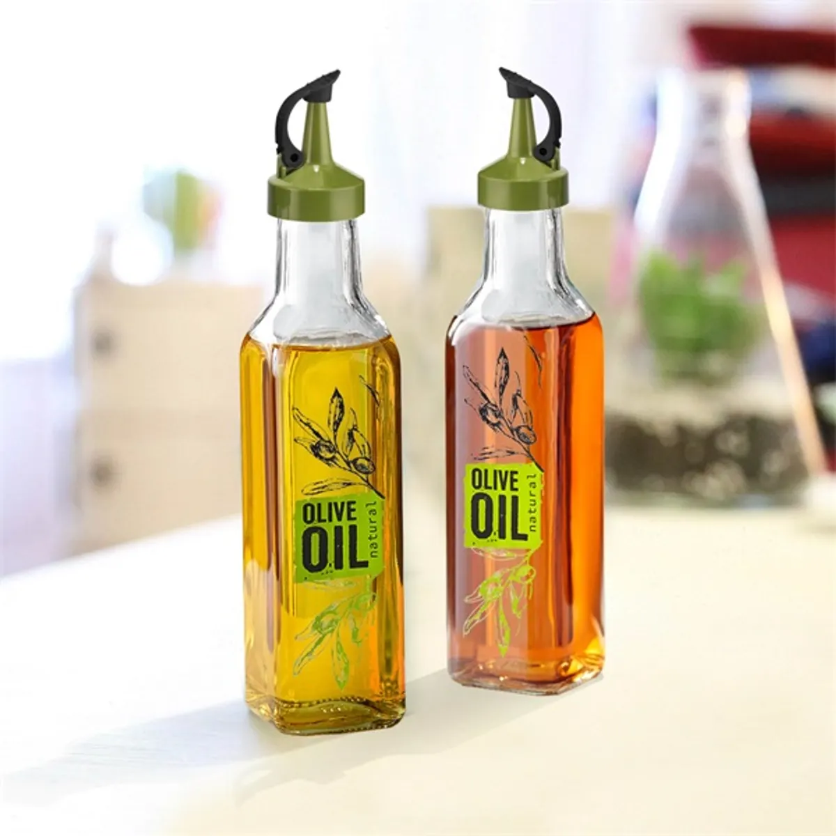 IRIS C-00253 Olaj és ecet kiöntő szett 2 darabos, 2*250ml, fekete vagy zöld színű #2