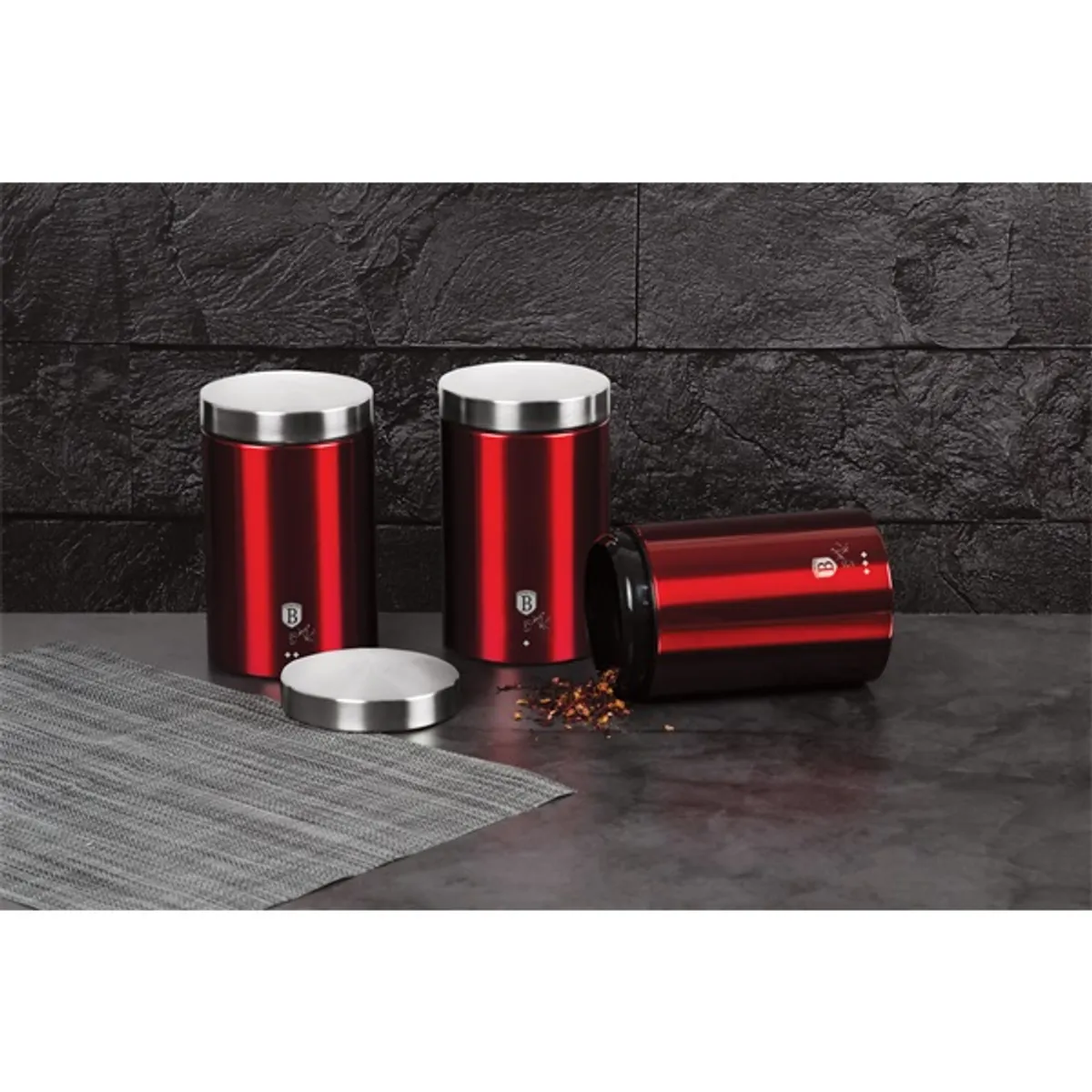 Berlinger Haus BH/1343 burgundy 3 részes tároló szett #2