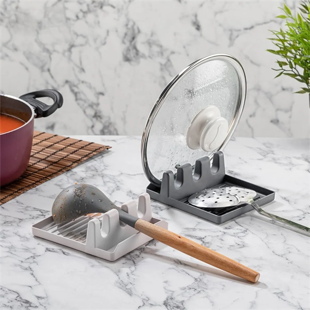 IRIS BSF-00893 fedő és kanál tartó, rózsaszín, antracit vagy elefántcsont színű #4