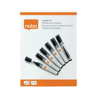 Nobo kerek hegyű, fekete 10db/cs folyékonytintás fehértábla marker #7
