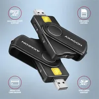 Axagon CRE-SMP2A USB Smart card & SD/microSD/SIM card PocketReader összecsukható okos kártyaolvasó #2