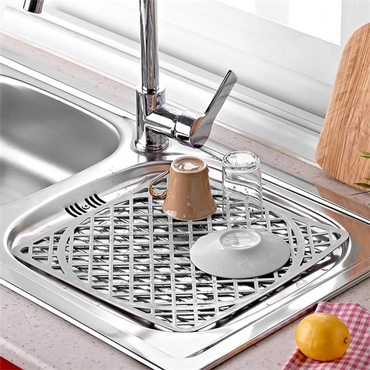 IRIS L-00177 Mosogatáshoz tartó rács, rózsaszín, antracit vagy elefántcsont színű #2