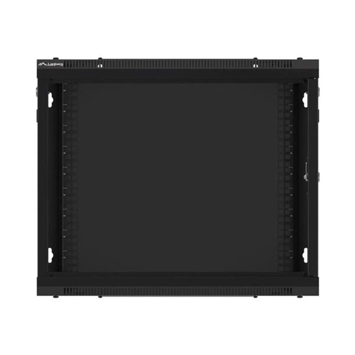 Lanberg WF01-6409-10B 19" 9U SZÉL:600mm MÉLY:450mm MAG:512mm lapraszerelt üvegajtós fekete fali rack szekrény #9
