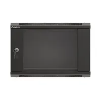 Lanberg WF03-5306-10B 19" 6U SZÉL:540mm MÉLY:350mm MAG:370mm lapraszerelt üvegajtós fekete fali rack szekrény #5