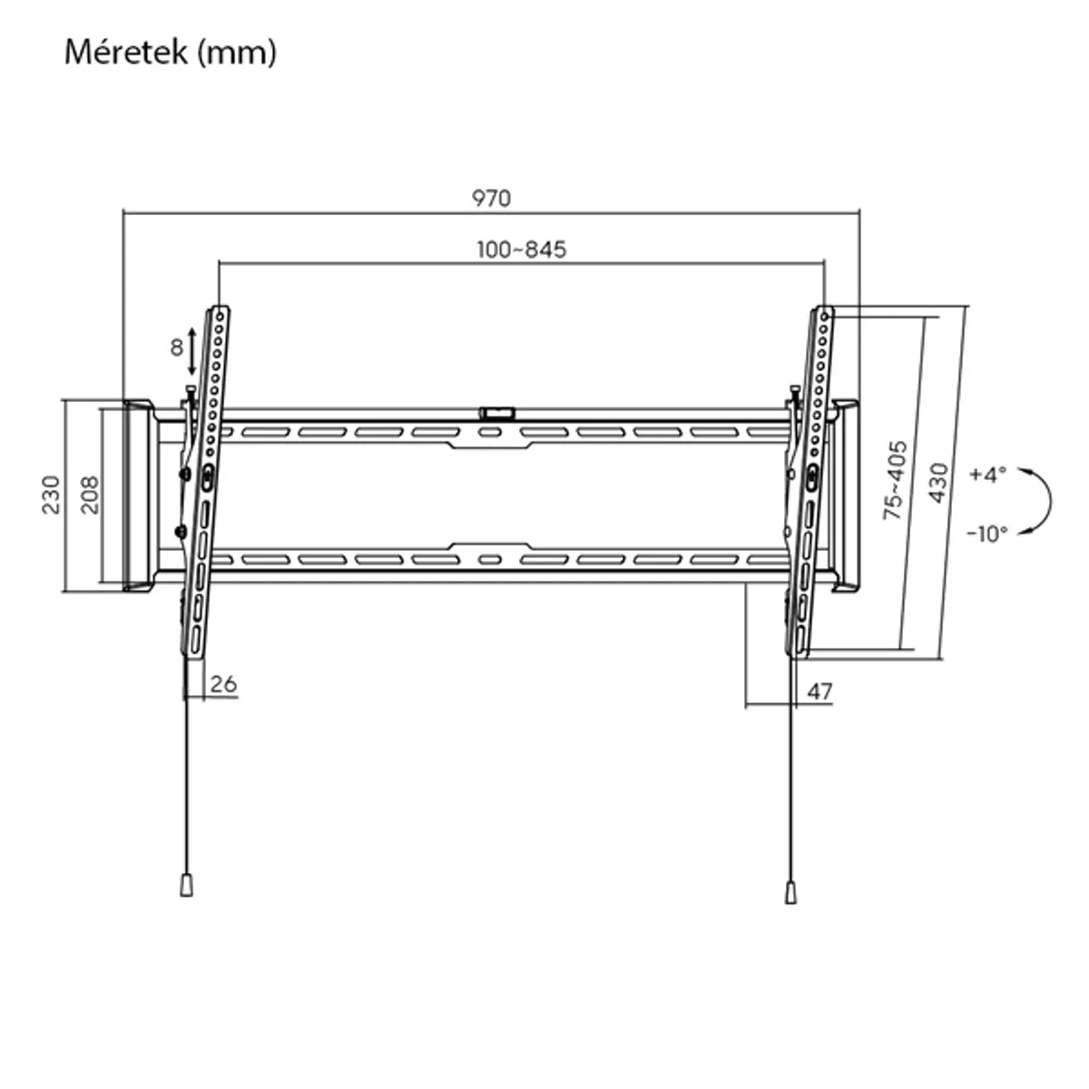 Stansson WM-4390-4 43"-90" dönthető fali TV konzol #5