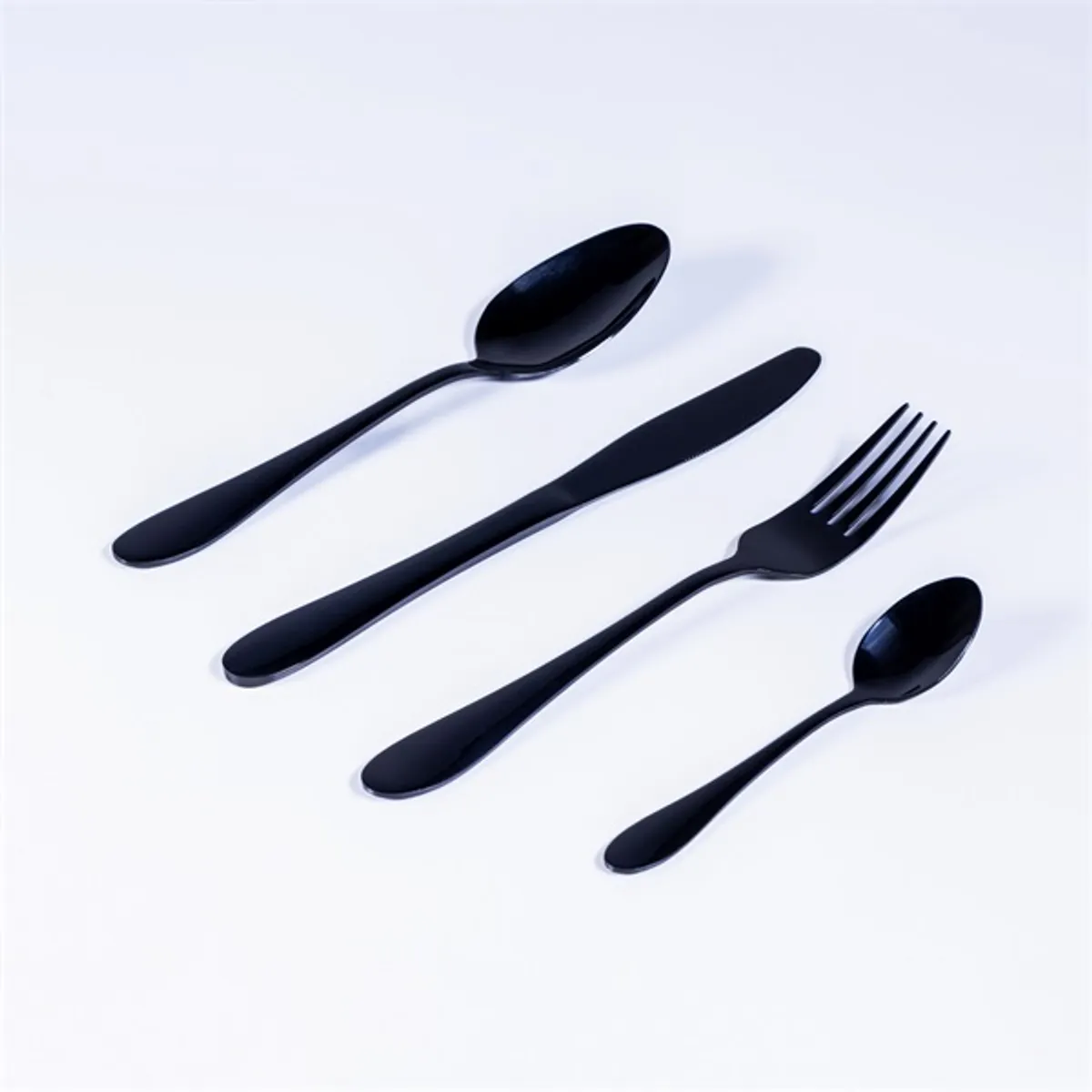 TOO KT-402 B Spark 16 db-os fekete evőeszköz készlet #1