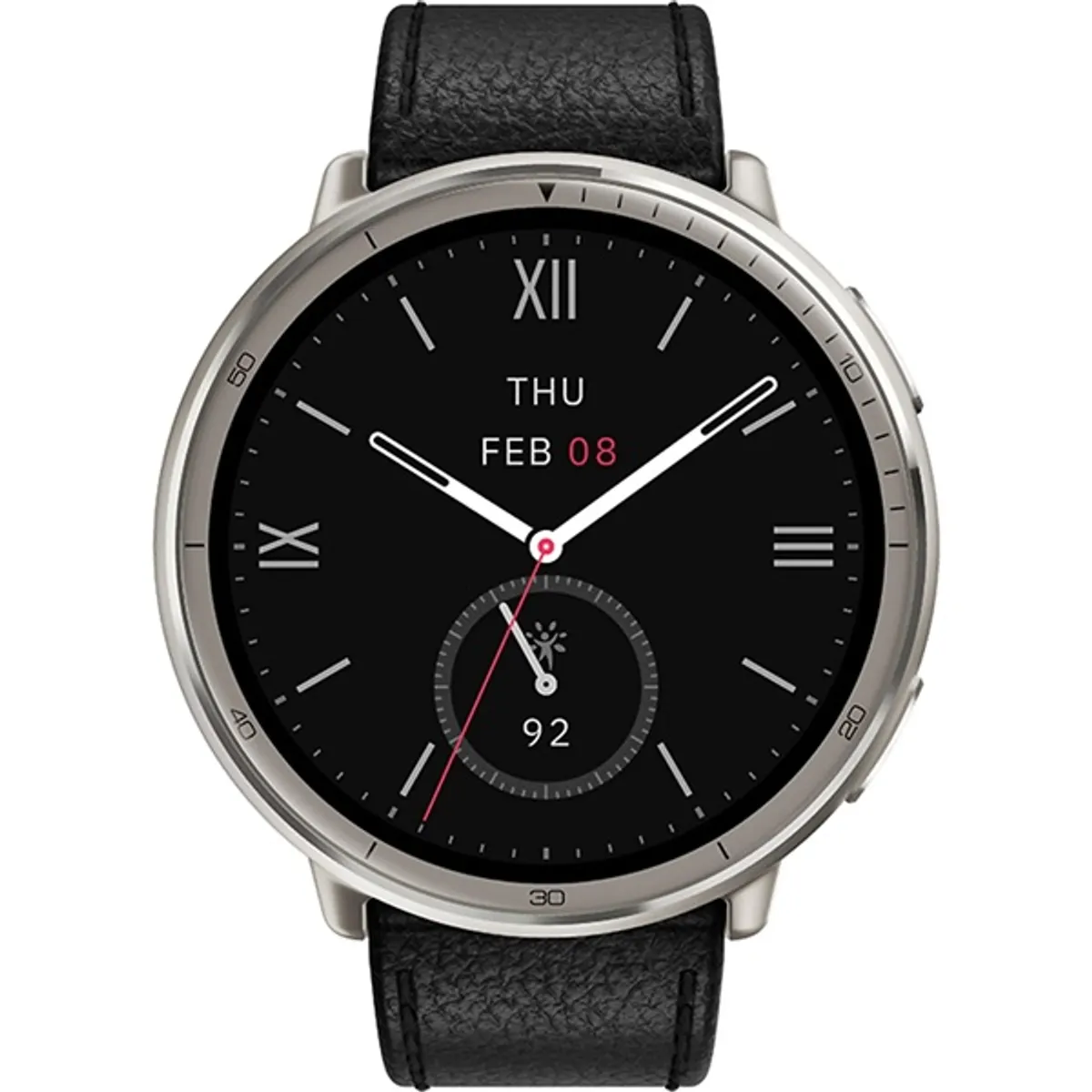 Amazfit Active 2 NFC fekete bőr szíjas okosóra #2