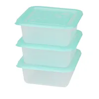 FLAIR 80052 Freezy 1,2L 3 db-os smaragdzöld négyzetes ételtároló hűtődoboz