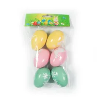 IRIS dekor tojás 6db pasztell virágos 3 féle szín 4x6cm