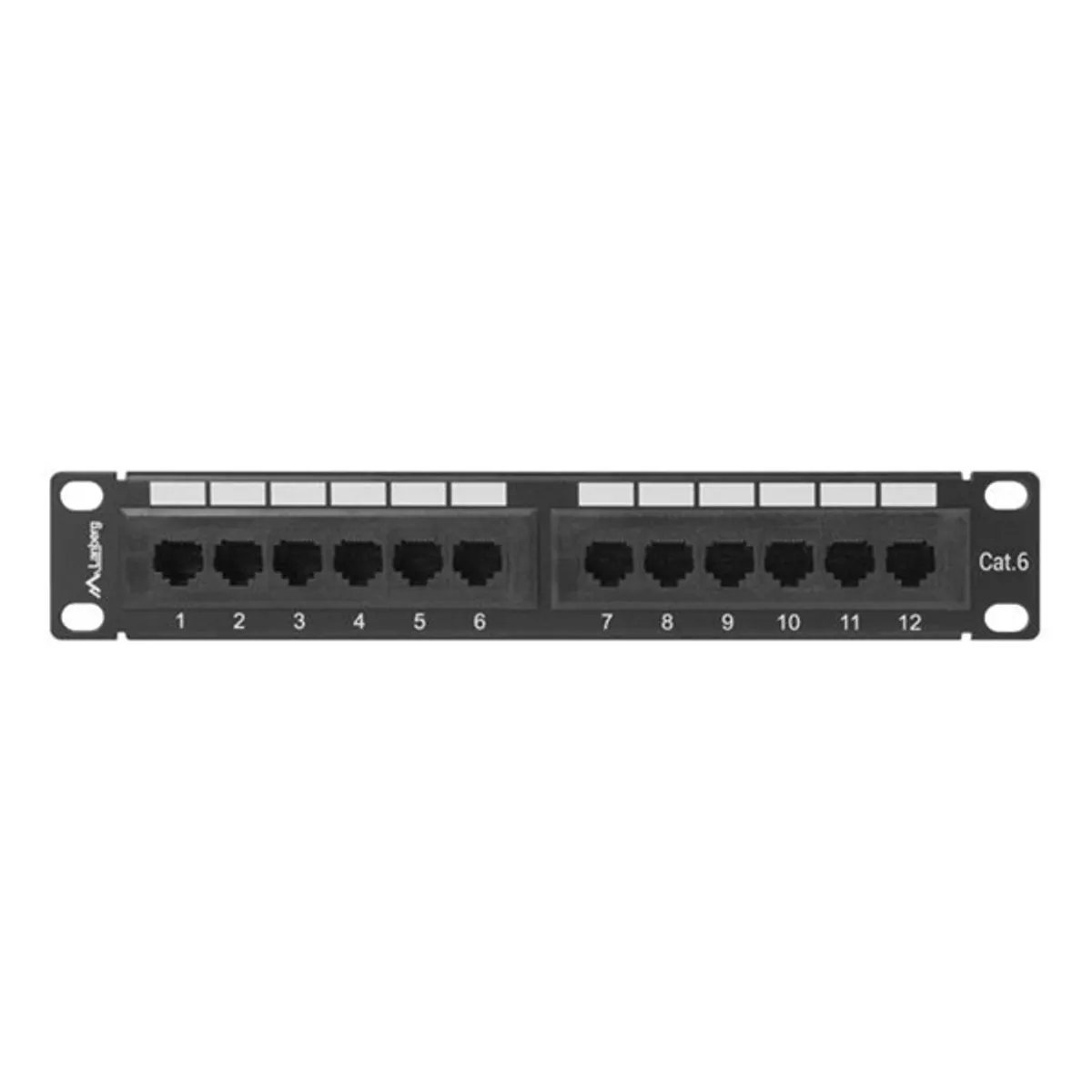 Lanberg PPU6-9012-B 10" 1U 12port Cat.6 UTP árnyékolatlan fekete patch panel #1