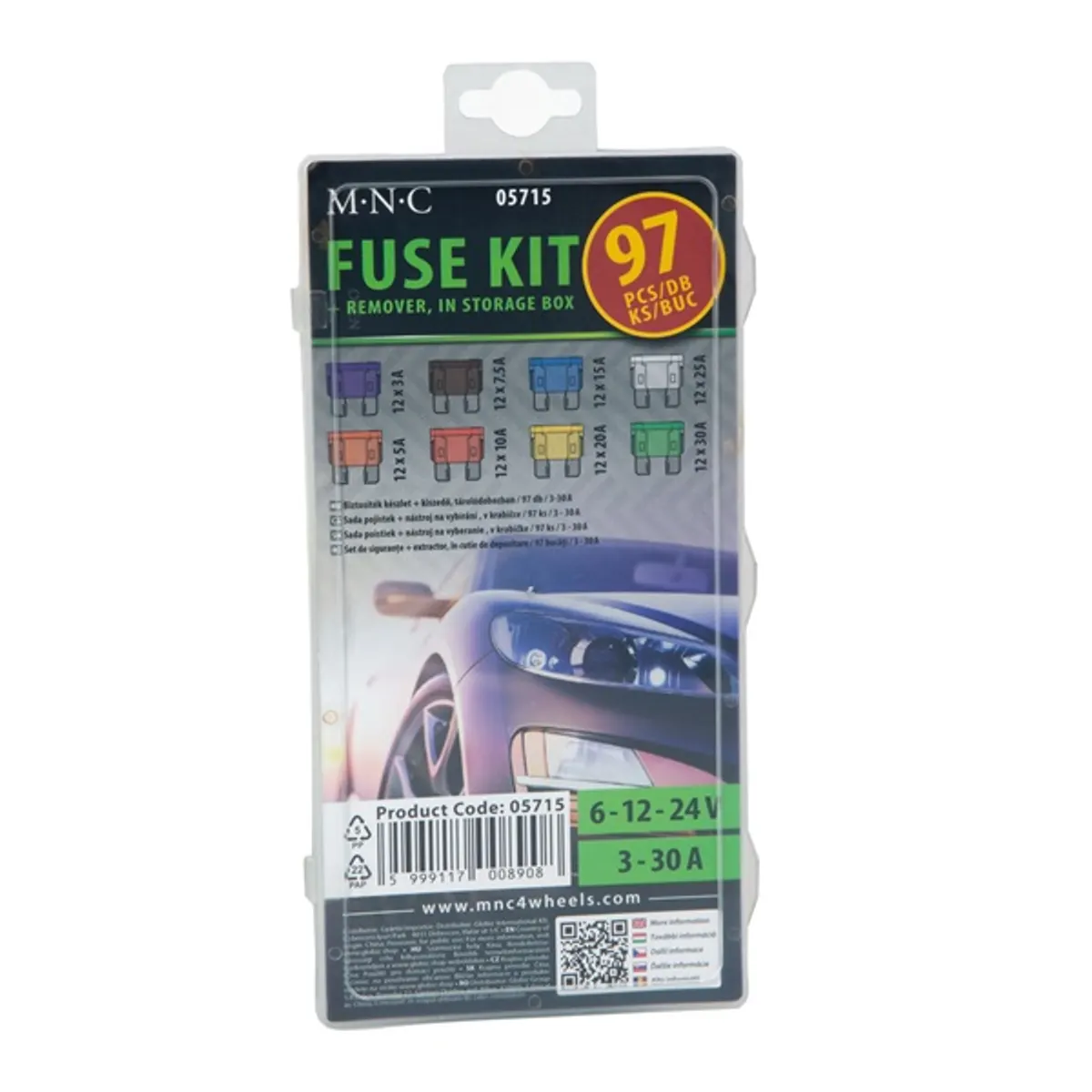 MNC 05715 97db 3-30A biztosíték készlet + kiszedő #2