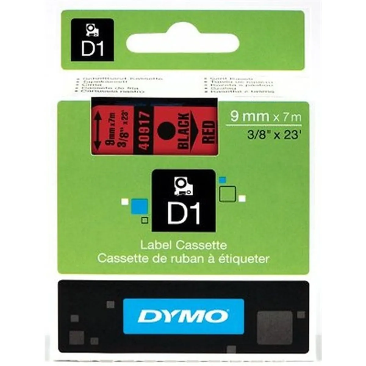 Dymo D1 9mmx7m fekete/piros feliratozógép szalag #1