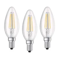 Osram Base átlátszó üveg búra/4W/470lm/4000K/E14/dobozos LED gyertya izzó 3 db