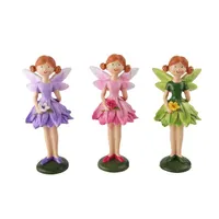 IRIS dekor műgyanta tündér virággal 3 szortiment 14,2cm