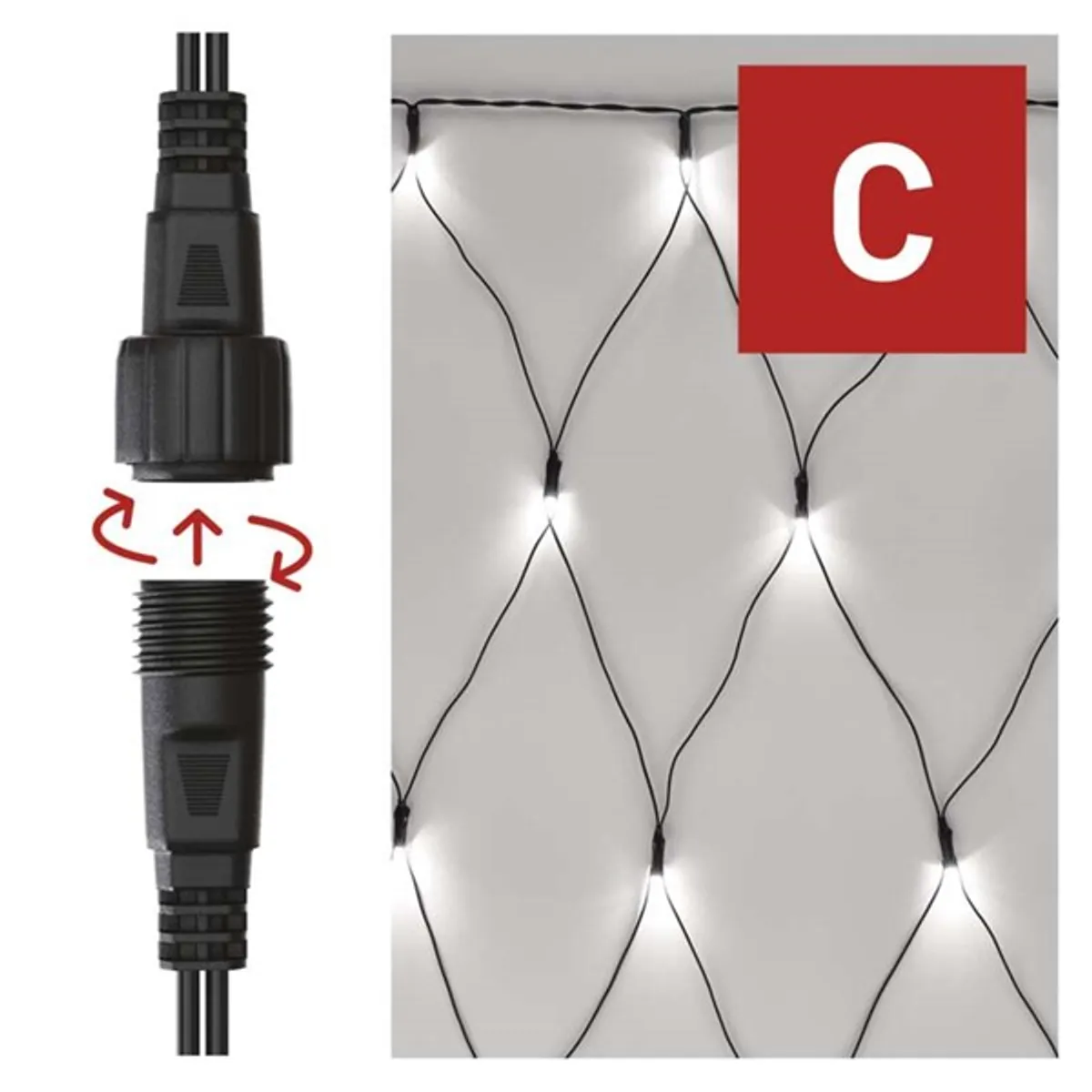 Emos D1DC01 2x1,5m 160LED IP44 hideg CNT - fényfüzér háló #2
