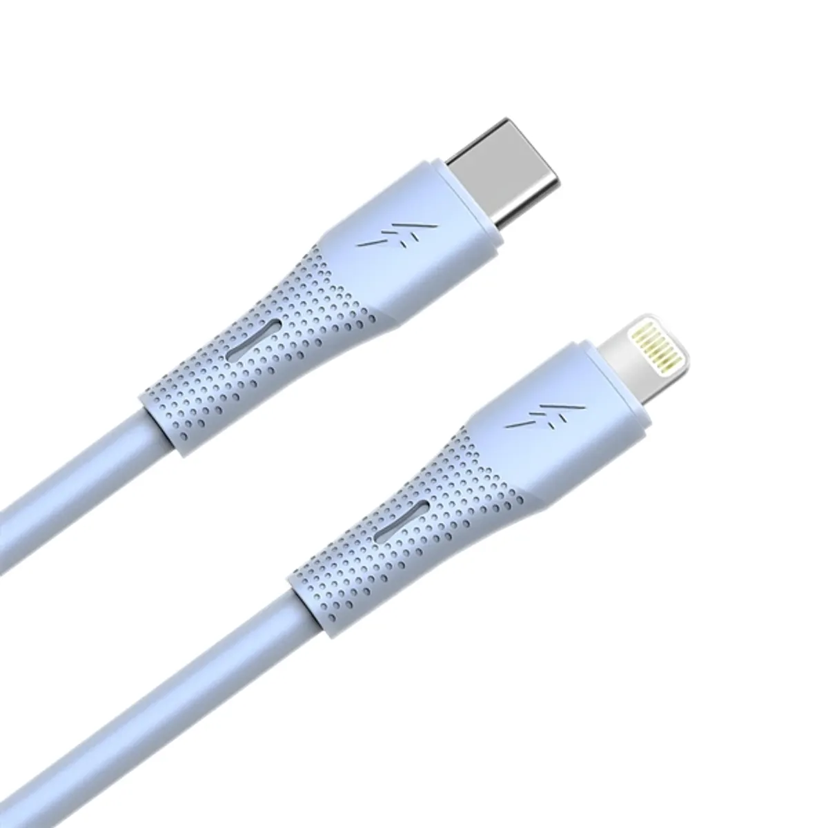 AVAX CB3311 27W USB-C – Lightning gyorstöltő szilikon kábel, 1.5 m, világoskék #1