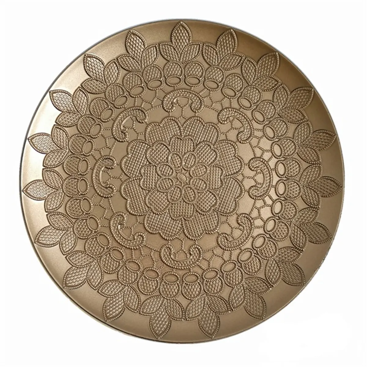 Iris dekor tálca kör 33cm csipke arany #1